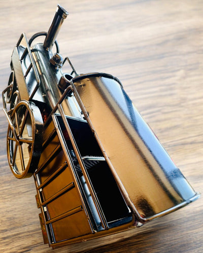 Locomotivă din fier „Retro Express” – decorațiune, model, realizată manual cu posibilitatea de gravare pentru cadou