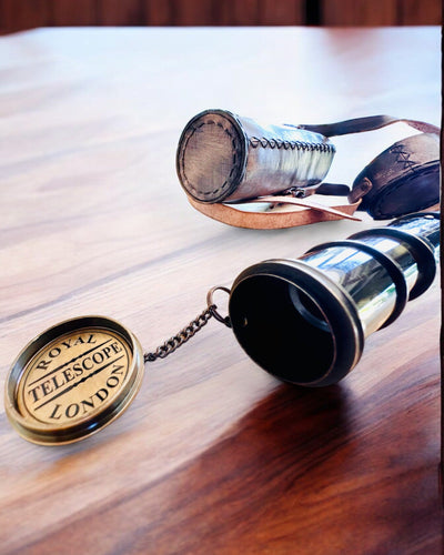 Lunetă Premium „Voyager” cu Lunetă Gravată și Etui din Piele Naturală, posibilitate de personalizare cu gravură pentru cadou