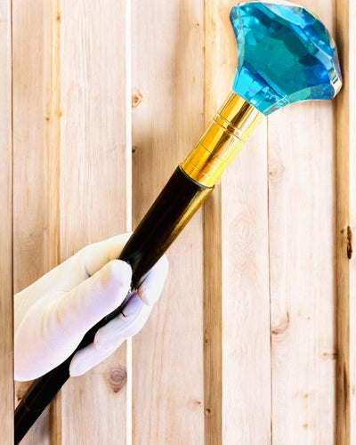 Baston pentru plimbare „Diamant Albastru” - Lemn lucrat manual, posibilitate de gravare