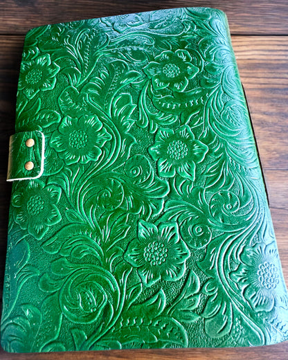 Notatnik din piele vintage „Floralis” – manual embosat, 400 de pagini, posibilitate de gravare, 2 variante