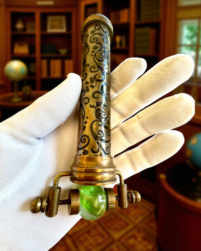 Caleidoscop Vintage „Emerald Dreams”, 15 cm – lucrat manual, cu posibilitatea de personalizare prin gravură, ideal cadou