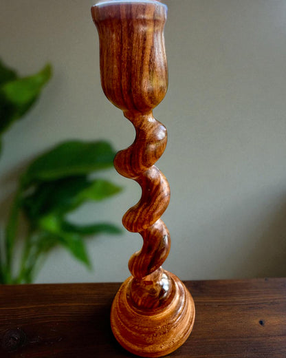 Set de 3 suporturi pentru lumânări „Spiralne Światło” 25 cm înălțime, posibilitate de personalizare cu gravură pentru cadou