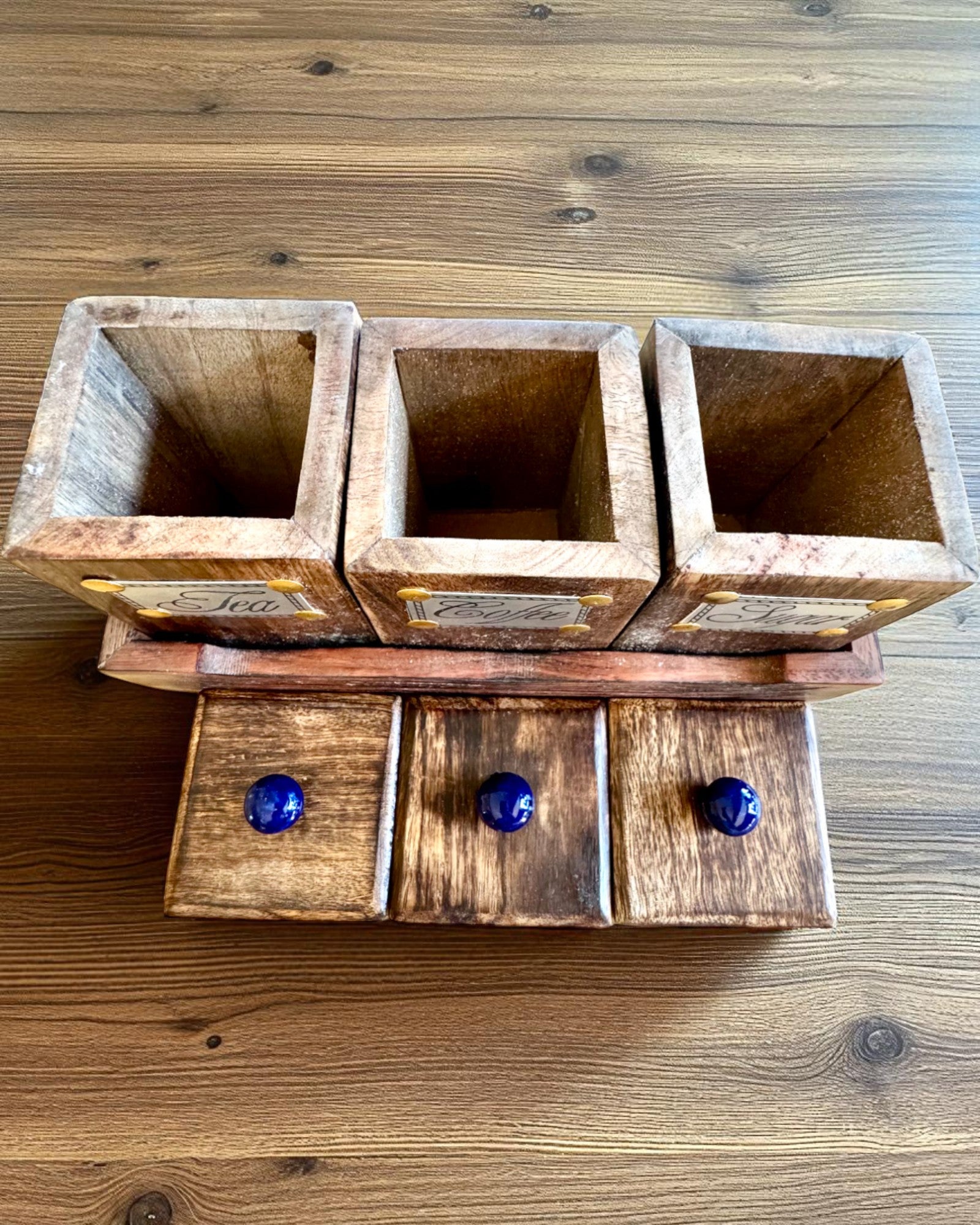 Set Royal Trio – Ceai, Cafea, Zahăr din lemn Shisham, lucrat manual, cu opțiune de gravare pentru cadou