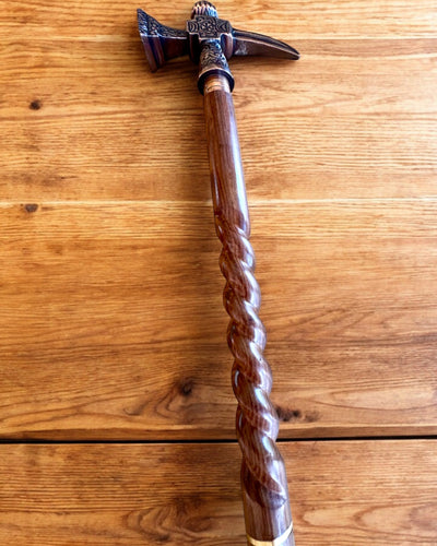 Laska Spacerowa - WIKING z głowicą w formie młota bojowego, możliwość personalizacji grawerem na prezent