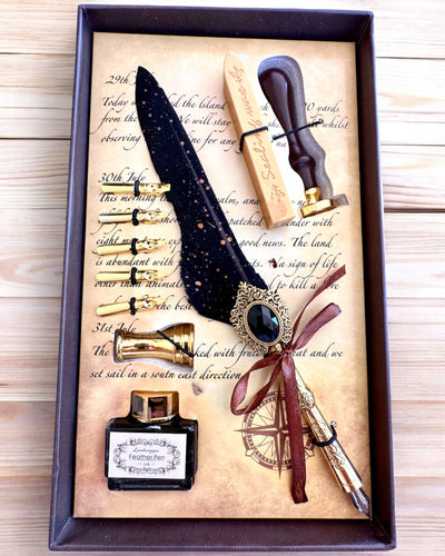 Set Caligrafic „Eleganța în Practică” cu Opțiune de Gravare, pentru cadou. 2 variante de culoare disponibile