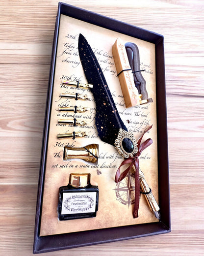 Set Caligrafic „Eleganța în Practică” cu Opțiune de Gravare, pentru cadou. 2 variante de culoare disponibile