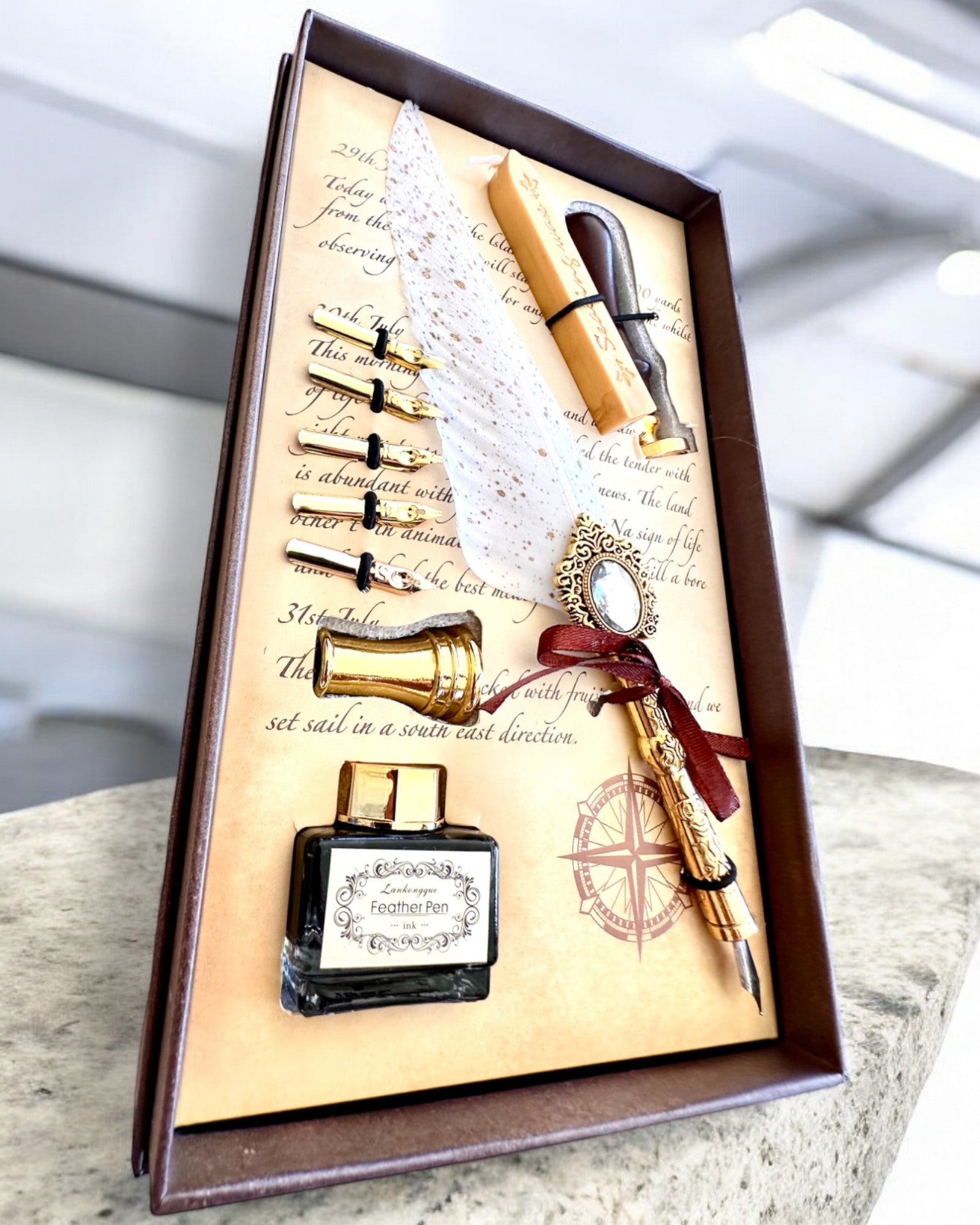 Set Caligrafic „Eleganța în Practică” cu Opțiune de Gravare, pentru cadou. 2 variante de culoare disponibile