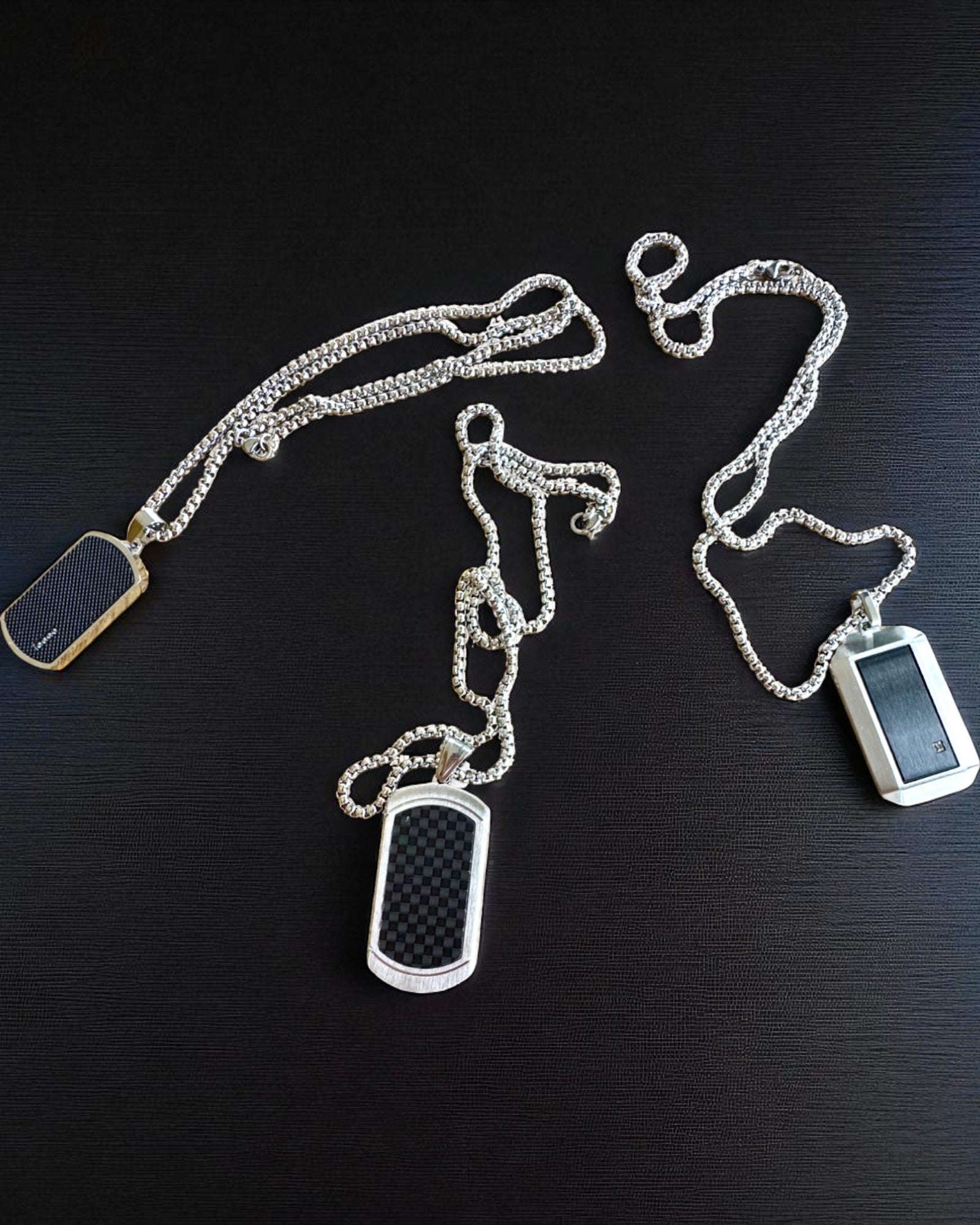 Colier bărbătesc Dog Tag „SteelVision” – oțel inoxidabil, 15