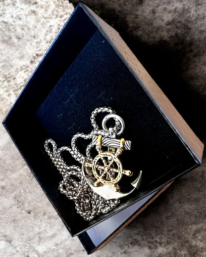 Amulet Morski „Kotwica Kapitana”, colier cu opțiune de gravare pentru cadou