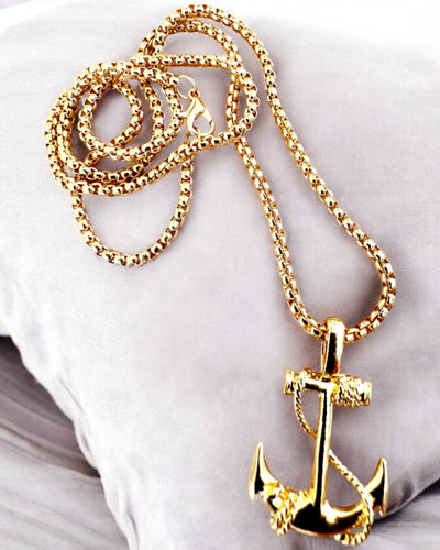 Ancoră a Determinării, Amulet Marin, colier, posibilitate de personalizare cu gravură pentru cadou, 3 variante la alegere