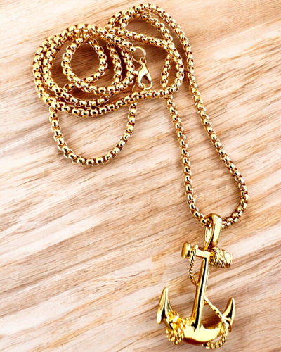 Ancoră a Determinării, Amulet Marin, colier, posibilitate de personalizare cu gravură pentru cadou, 3 variante la alegere