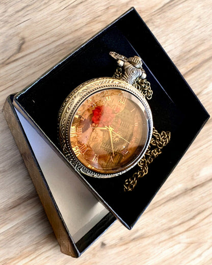 Ceas de buzunar "Vintage Charm" personalizare cu gravură pentru cadou
