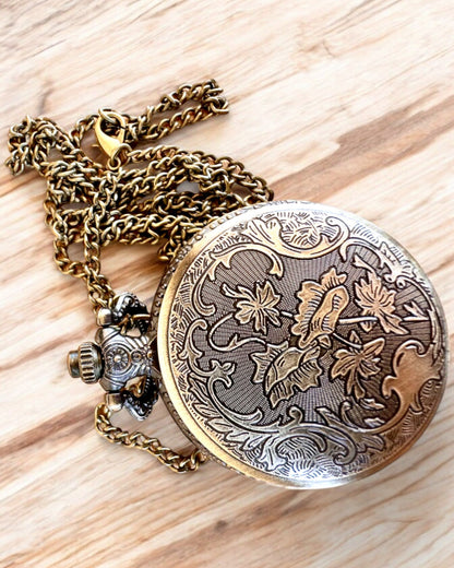 Ceas de buzunar "Vintage Charm" personalizare cu gravură pentru cadou