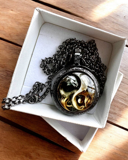 Ceas de buzunar „Cercul Dragonului 2” – un accesoriu elegant cu o notă de magie - personalizare cu gravură pentru cadou