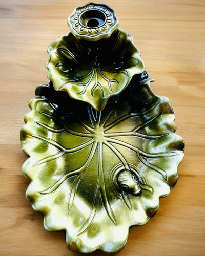 Elegancki Metalowy Uchwyt Na Kadzidło Liść Lotosu - 4 warianty do wyboru, możliwość personalizacji grawerem na prezent