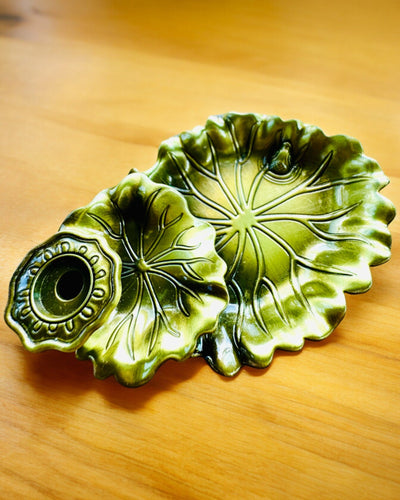 Elegancki Metalowy Uchwyt Na Kadzidło Liść Lotosu - 4 warianty do wyboru, możliwość personalizacji grawerem na prezent