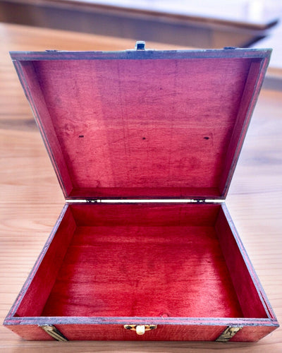 Cutie Antică din Lemn cu Posibilitate de Gravare, 23 cm x 16 cm x 7,5 cm