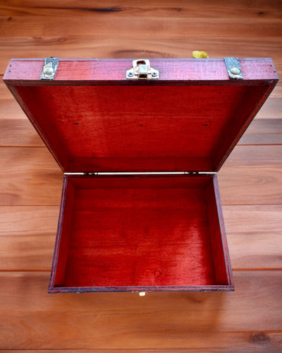 Cutie Antică din Lemn cu Posibilitate de Gravare, 23 cm x 16 cm x 7,5 cm