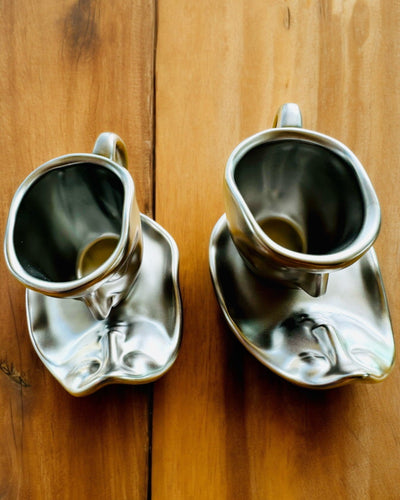 Set de 2 Căni Ceramice Elegante „Maska” – Posibilitate de personalizare cu gravură pentru cadou