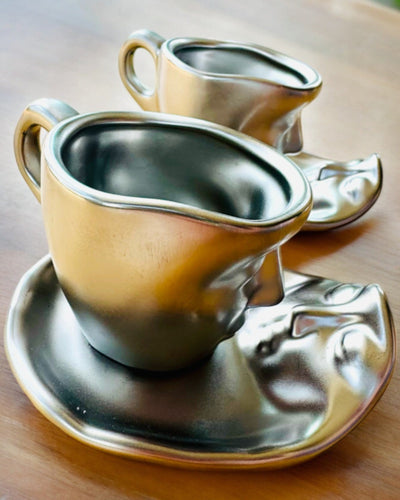 Set de 2 Căni Ceramice Elegante „Maska” – Posibilitate de personalizare cu gravură pentru cadou