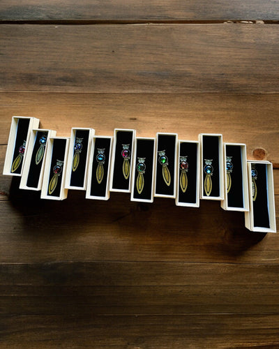 Semn de carte „Bufniță cu constelații” - 12 variante la alegere, personalizare cu gravură