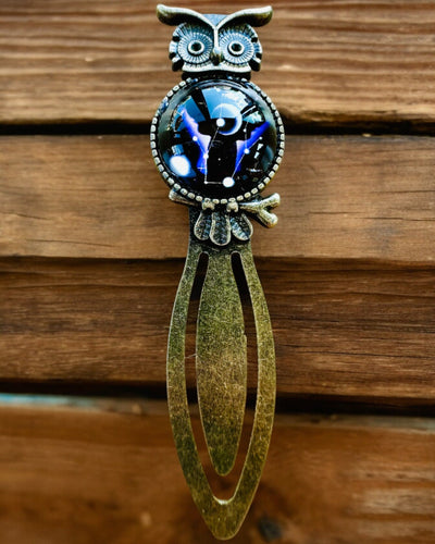 Semn de carte „Bufniță cu constelații” - 12 variante la alegere, personalizare cu gravură