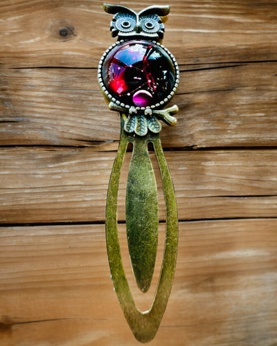 Semn de carte „Bufniță cu constelații” - 12 variante la alegere, personalizare cu gravură