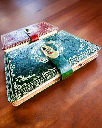 Ekskluzywny Skórzany Notatnik "Sekretnik" A5 z Zamkiem Szyfrowym - personalizacja grawerem