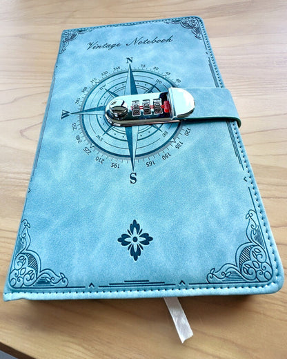 Notatnik Secret A5 Vintage cu blocare prin cod - Alege-ți Stilul, personalizare cu gravură pentru cadou