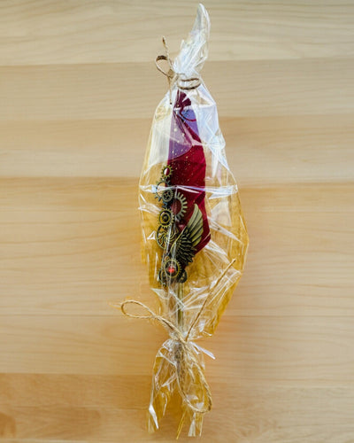 Set Cadou - Pană de Gâscă Bordo-Violet „Eleganță Steampunk” cu Posibilitate de Gravare, pentru cadou