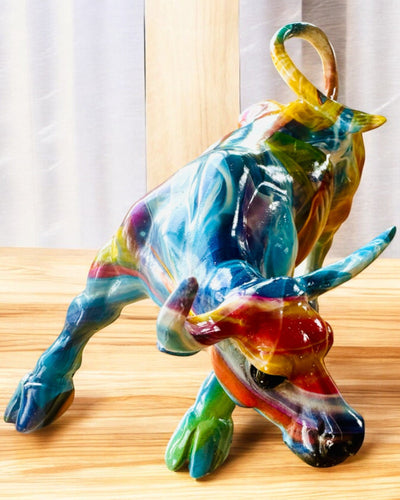 Sculptură Decorativă Taur "BullArt" – Artă Unică cu Opțiune de Gravare - 4 variante de culoare, pentru cadou personalizat
