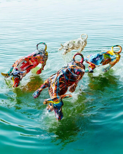 Sculptură Decorativă Taur "BullArt" – Artă Unică cu Opțiune de Gravare - 4 variante de culoare, pentru cadou personalizat