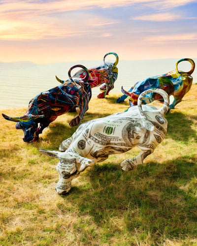 Sculptură Decorativă Taur "BullArt" – Artă Unică cu Opțiune de Gravare - 4 variante de culoare, pentru cadou personalizat