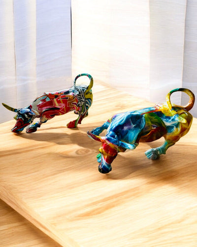 Sculptură Decorativă Taur "BullArt" – Artă Unică cu Opțiune de Gravare - 4 variante de culoare, pentru cadou personalizat