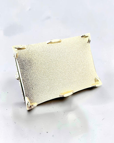 Cufăr de comori metalic retro cu gravură - Casetă argintie 7x5x5 cm