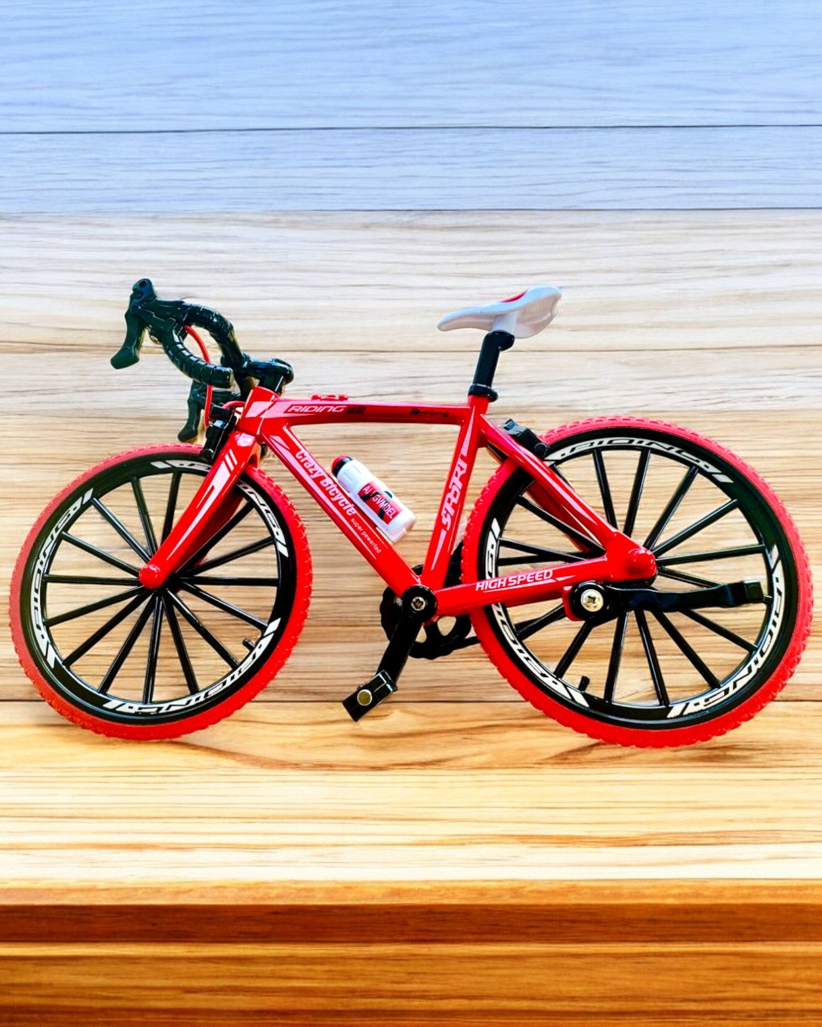Model Miniatural Metalic Bicicletă Roșie "SpeedMaster" personalizare cu gravură pentru cadou, 2 variante de culori