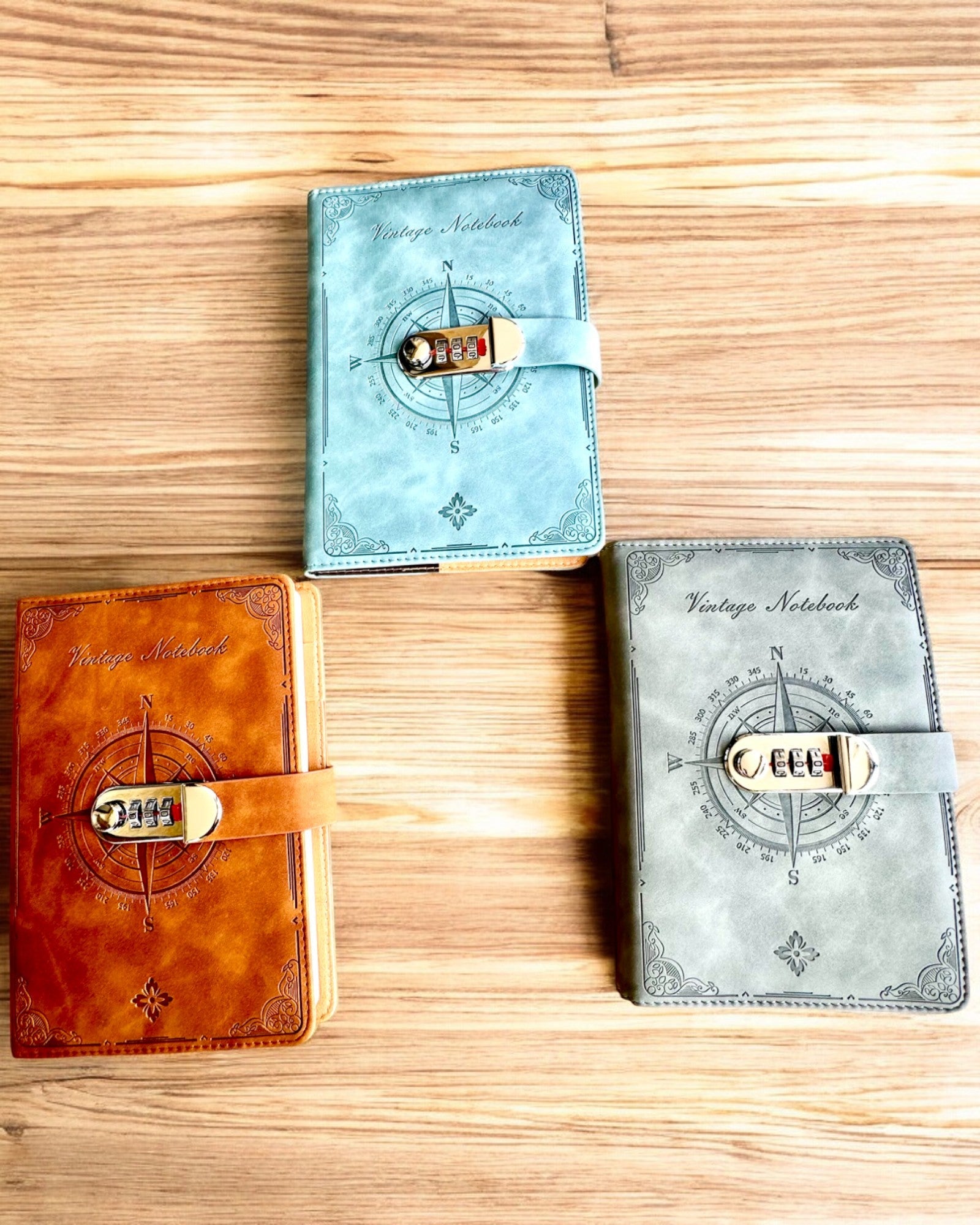 Notatnik Secret A5 Vintage cu blocare prin cod - Alege-ți Stilul, personalizare cu gravură pentru cadou