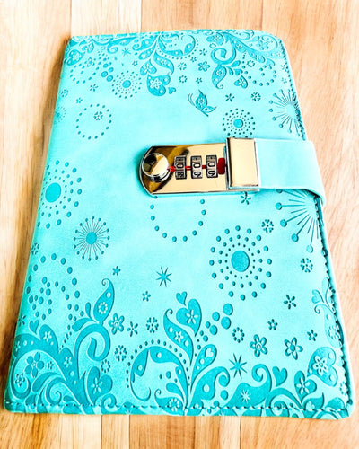 Notițele Exclusive, piele PU, A5 cu Lacăt cu Cod - "Secret Journal", personalizare cu gravură