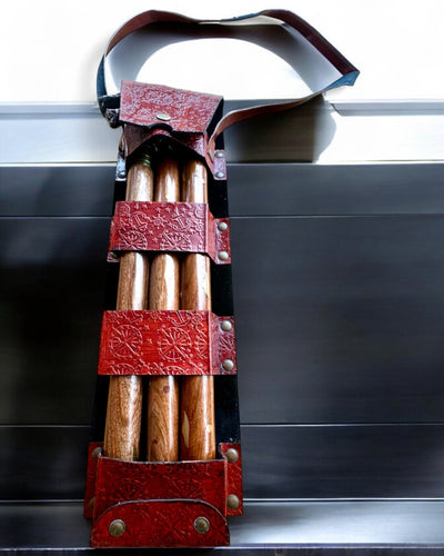 Etui din piele, husă pentru bastoane de mers - posibilitate de personalizare cu gravură pentru cadou