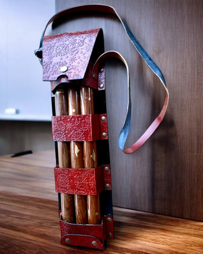 Etui din piele, husă pentru bastoane de mers - posibilitate de personalizare cu gravură pentru cadou