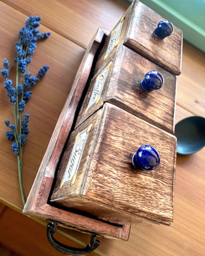 Set Royal Trio – Ceai, Cafea, Zahăr din lemn Shisham, lucrat manual, cu opțiune de gravare pentru cadou