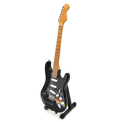 Mini gitara Pink Floyd z mahoniowego drewna, ręcznie wykonana, 27,5 cm, możliwość personalizacji grawerem, idealny prezent dla fanów muzyki