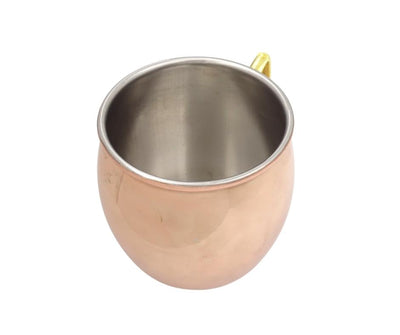 Cană cuprată din oțel inoxidabil 304, 500ml, cu posibilitate de personalizare prin gravură - ideală pentru cadou - înălțime 13,5 cm, culoare cupru, model MM7012