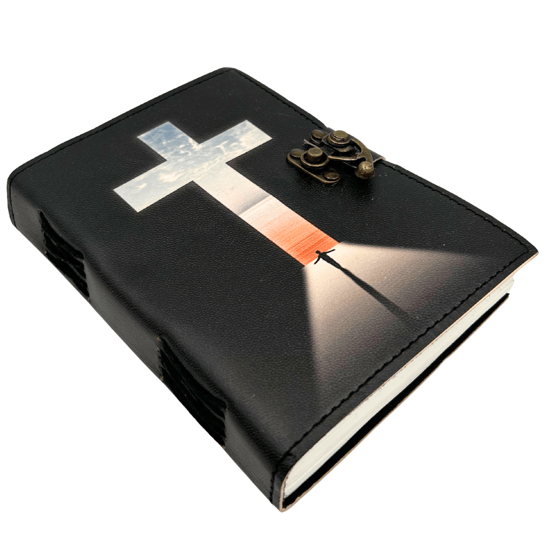 Notes Skórzany Krzyż Religijny Modlitewnik z Grawerem