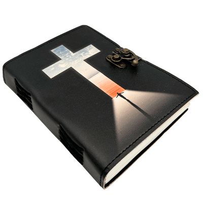 Notes Skórzany Krzyż Religijny Modlitewnik z Grawerem