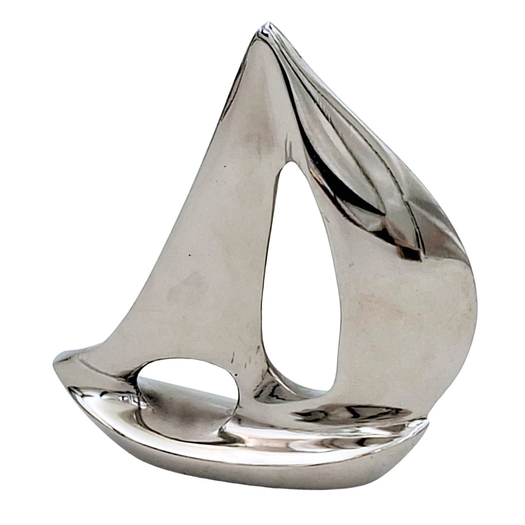Iaht elegant argintiu din aluminiu 12,5 cm, cu posibilitate de gravare