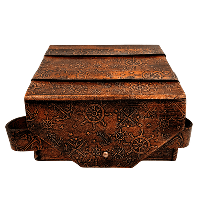 Sekstant Mosiężny Retro w Skórzanym Etui - Elegancki Instrument Nawigacyjny z Możliwością Grawerunku - Idealny Prezent dla Miłośników Żeglarstwa i Historii - Wymiary 13x12x7 cm