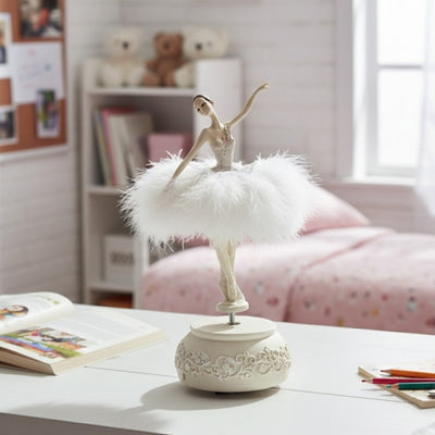 Cutie muzicală Balerina Regina Zăpezii mobilă 23,5 cm cu gravură