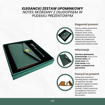 Set cadou elegant cu gravură personalizată - carnet din piele A6 cu pix de înaltă calitate în cutie de cadou luxoasă