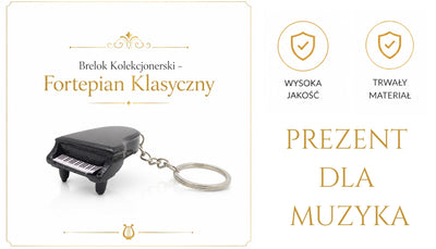 Brelok Kolekcjonerski Fortepian Klasyczny ECK-0863 z Personalizowanym Grawerem – Elegancki Czarny Gadżet na Prezent dla Miłośników Muzyki Klasycznej i Pianistów